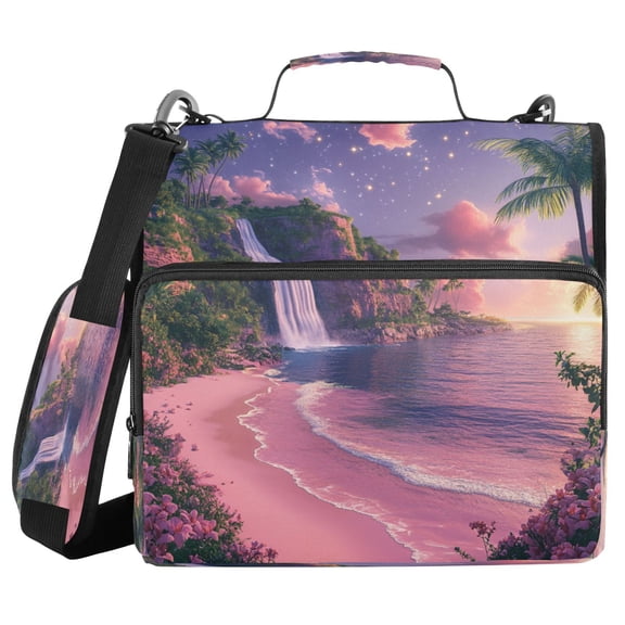 YAZAOO Zipper Binder trapper keeper Documents Organized Design Tropical Twilight Oasis Printed