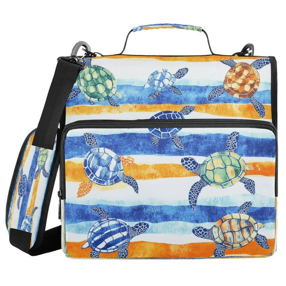 YAZAOO Zipper Binder trapper keeper Documents Organized Design Turtle Parade Printed