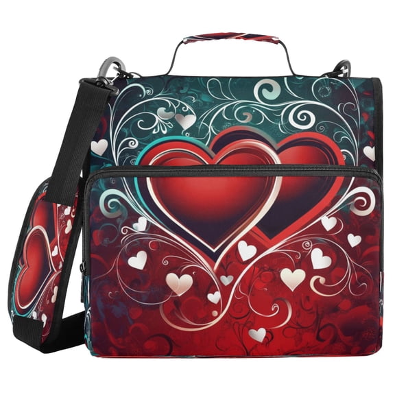 YAZAOO Zipper Binder trapper keeper Documents Organized Design Twined Hearts Printed