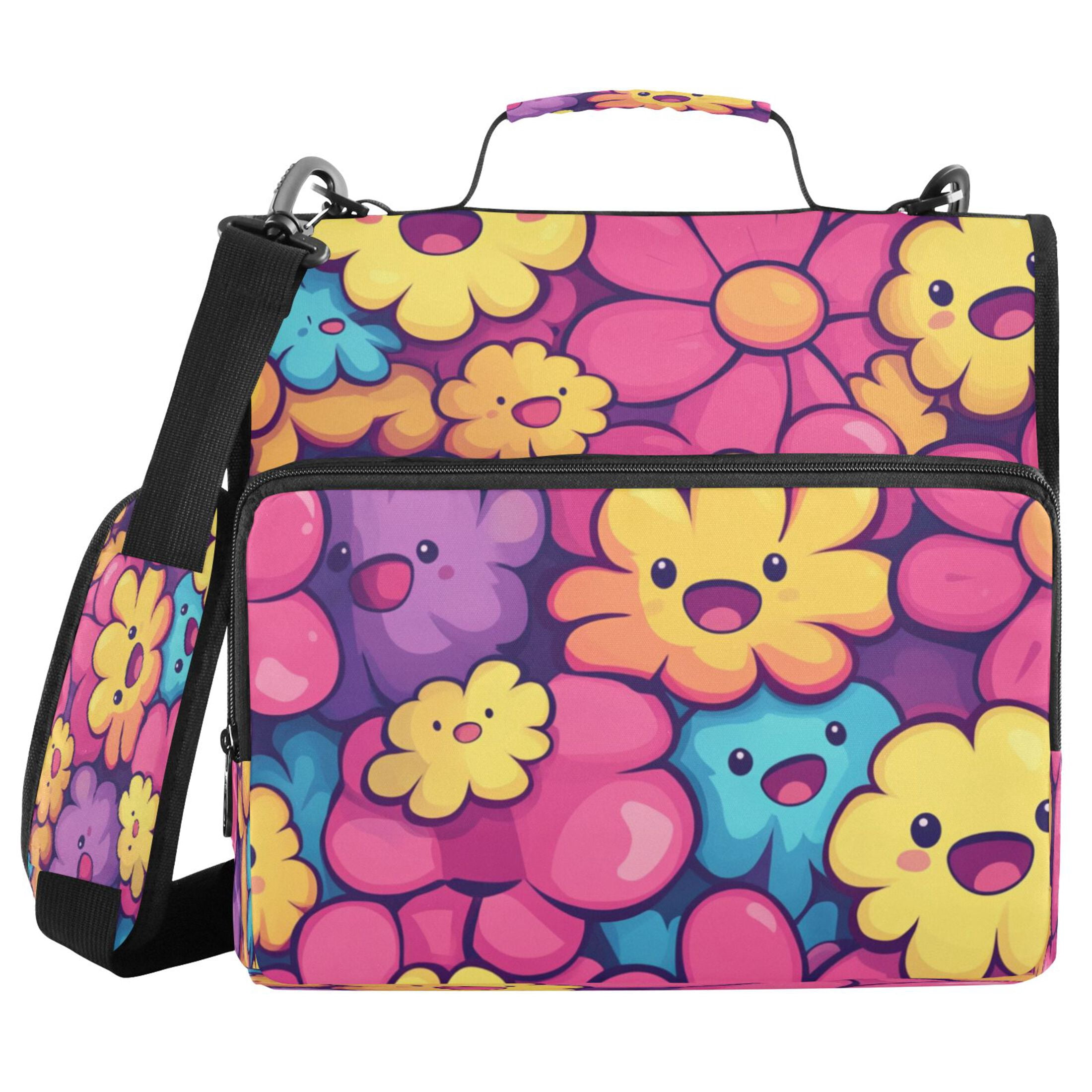 YAZAOO Zipper Binder trapper keeper Documents Organized Design Vibrant Tulip Symphony Printed