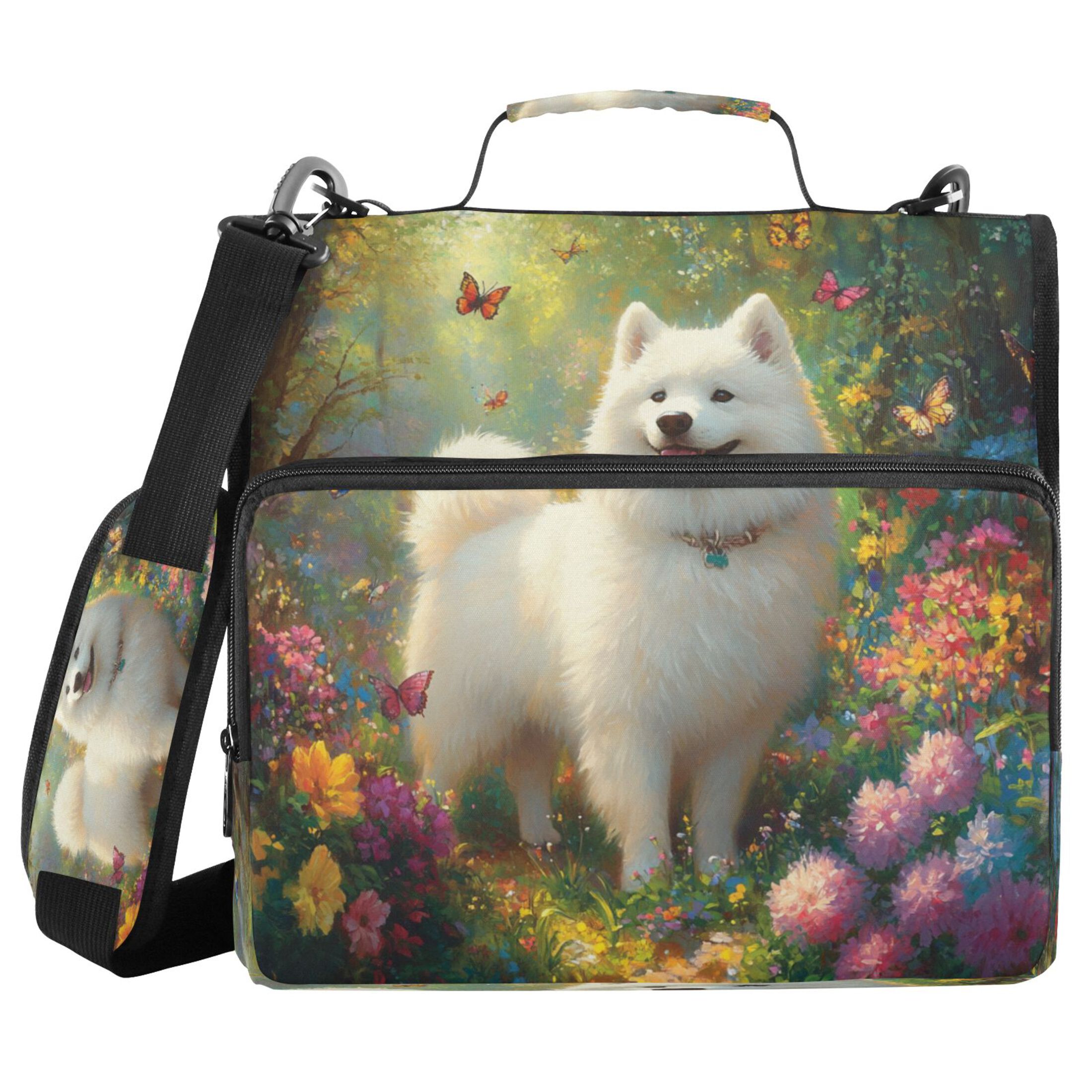YAZAOO Zipper Binder trapper keeper Documents Organized Design Whimsical Canine Bliss Printed