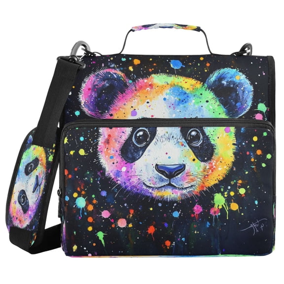 YAZAOO Zipper Binder trapper keeper Documents Organized Design Whimsical Panda Bliss Printed