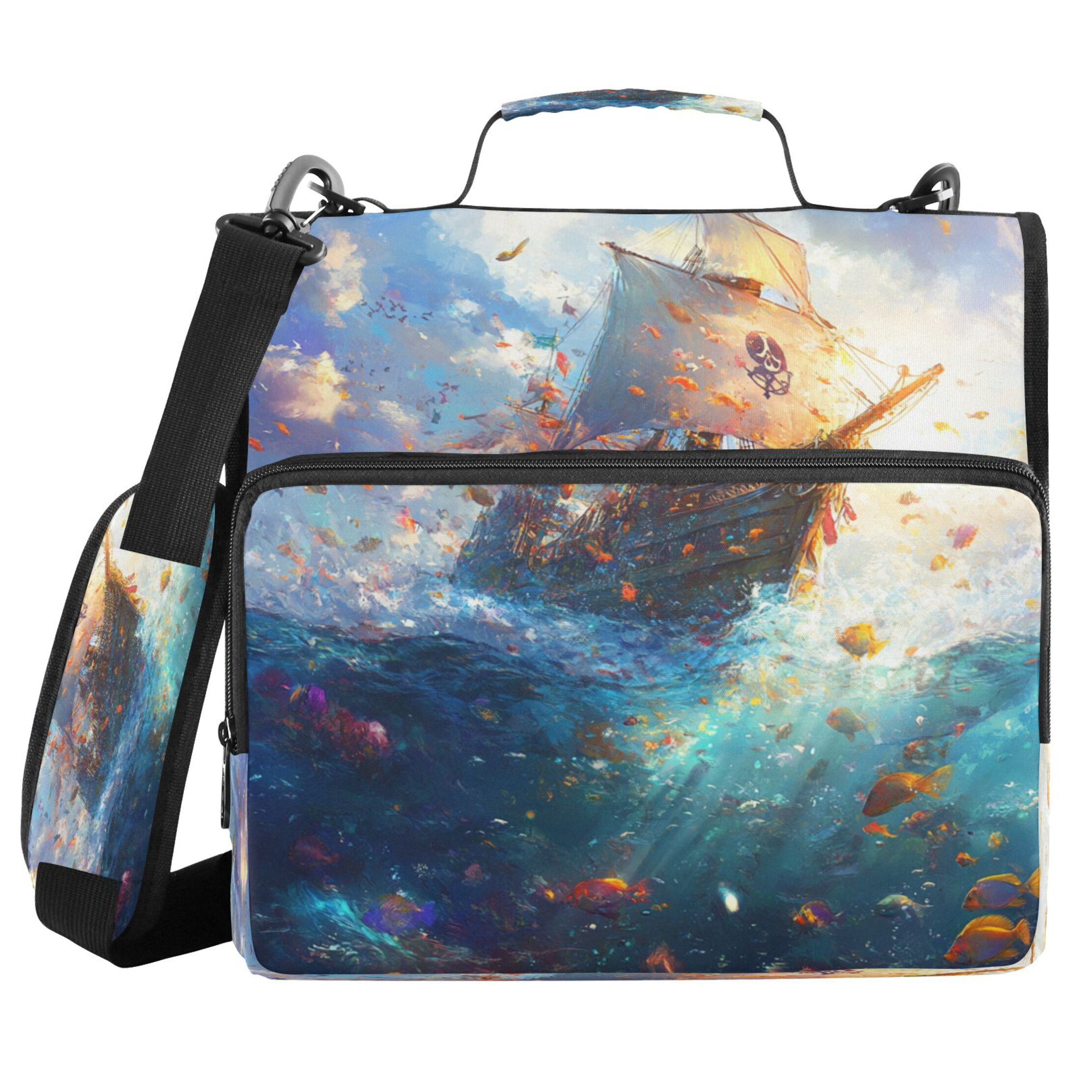 YAZAOO Zipper Binder trapper keeper Documents Organized Design Whimsical Pirate Dream Printed