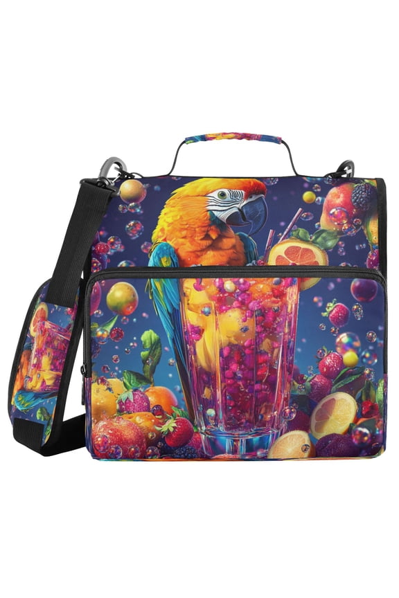 Zipper BinderTrapper of keeper Documents Organized Design Tropical Paradise Parrot Printed
