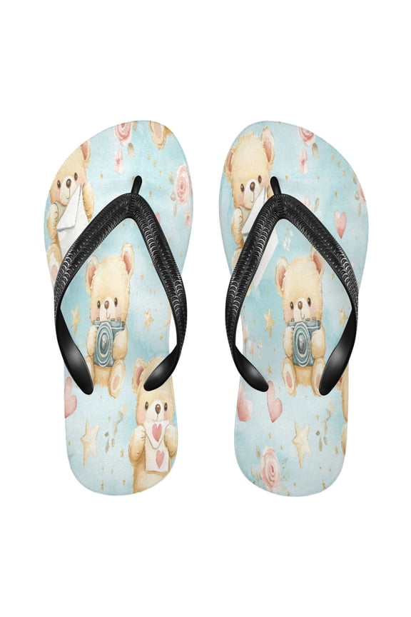 Summer Flip Flops Creatively Bears with Love Letters Simple Beach Sandals