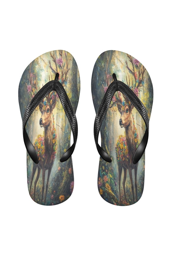 Summer Flip Flops Creatively Blooming Antlers Of Nature Simple Beach Sandals