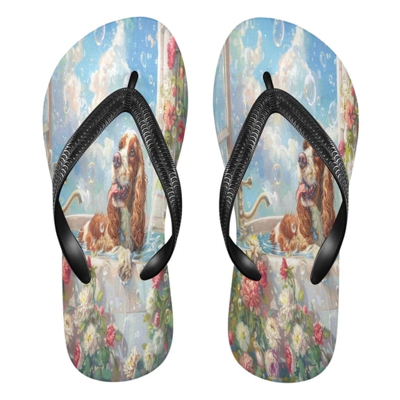 YAZAOOSummer Flip Flops Creatively Bubbles and Blooms Simple Beach Sandals