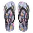 thumbnail image 1 of YAZAOOSummer Flip Flops Creatively Butterflies and Flowers Illustration Simple Beach Sandals, 1 of 8