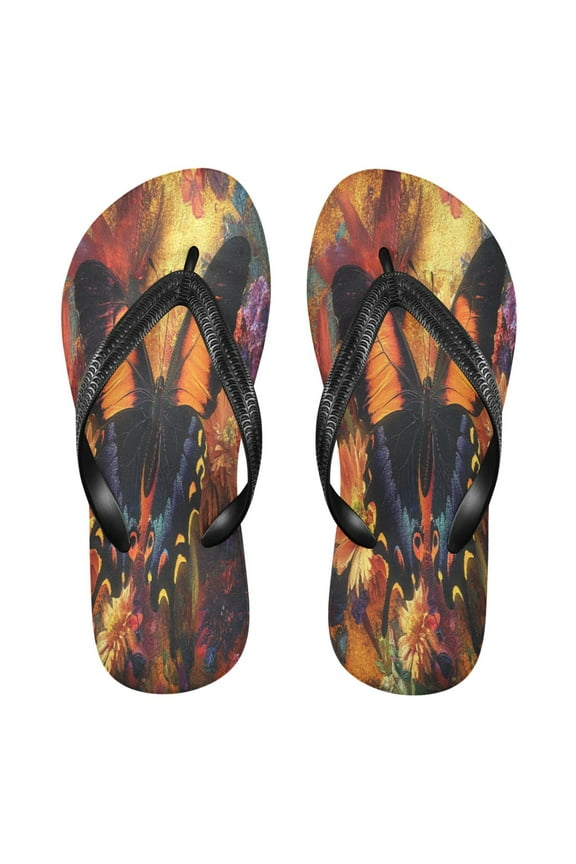 Summer Flip Flops Creatively Butterfly Blossom Beauty Simple Beach Sandals