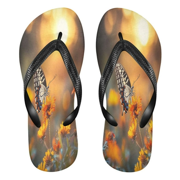 YAZAOOSummer Flip Flops Creatively Butterfly Serenade Simple Beach Sandals