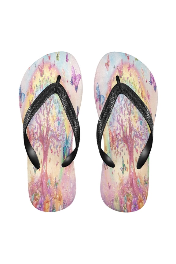 Summer Flip Flops Creatively Butterfly Tree with Gifts Simple Beach Sandals