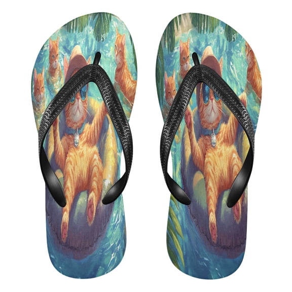 YAZAOOSummer Flip Flops Creatively Cats Swimming Simple Beach Sandals