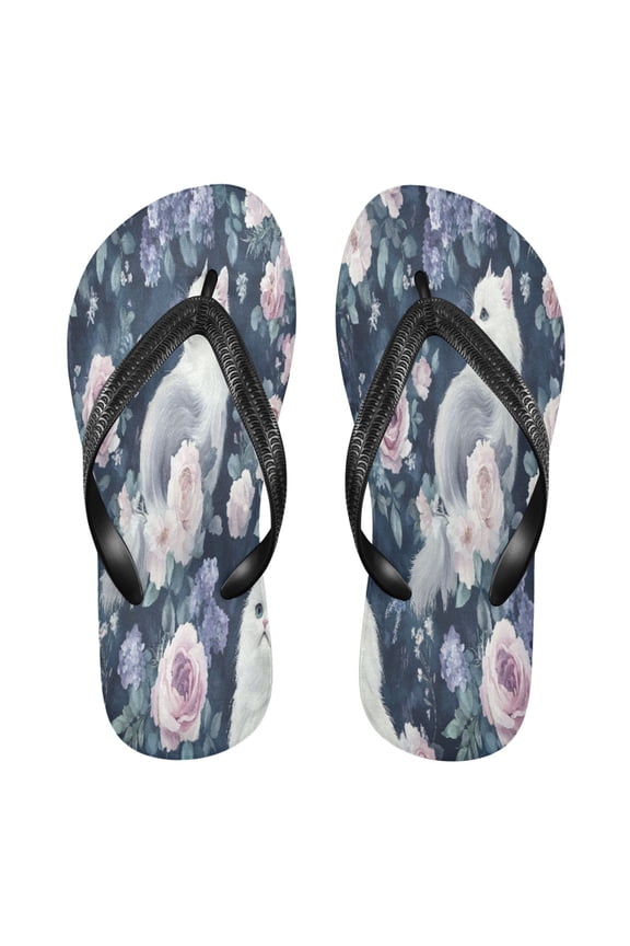 Summer Flip Flops Creatively Charming Cat Blossoms Simple Beach Sandals