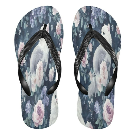 YAZAOOSummer Flip Flops Creatively Charming Cat Blossoms Simple Beach Sandals