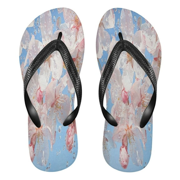 YAZAOOSummer Flip Flops Creatively Cherry Blossoms Rain Simple Beach Sandals