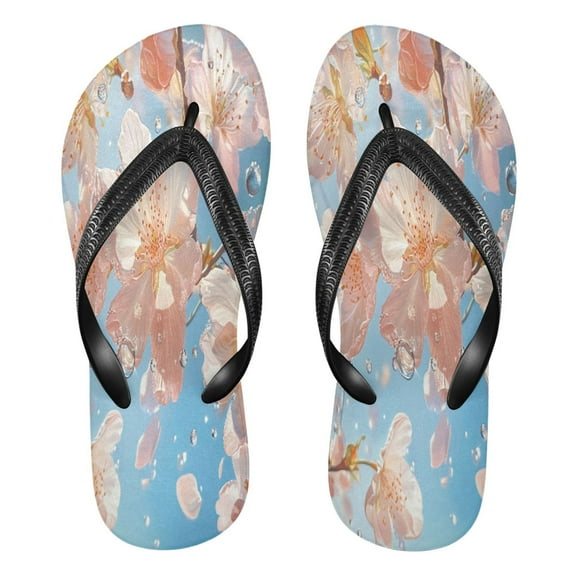 YAZAOOSummer Flip Flops Creatively Cherry Blossoms Simple Beach Sandals