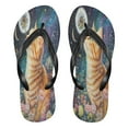 thumbnail image 1 of YAZAOOSummer Flip Flops Creatively Cosmic Cat Simple Beach Sandals, 1 of 8