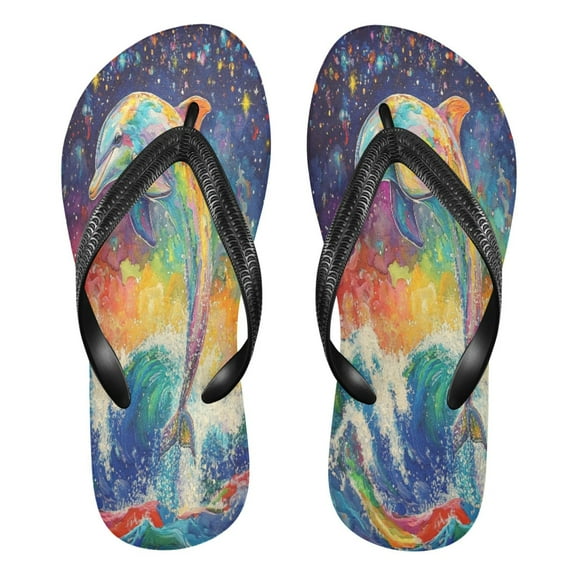 YAZAOOSummer Flip Flops Creatively Cosmic Splash Simple Beach Sandals