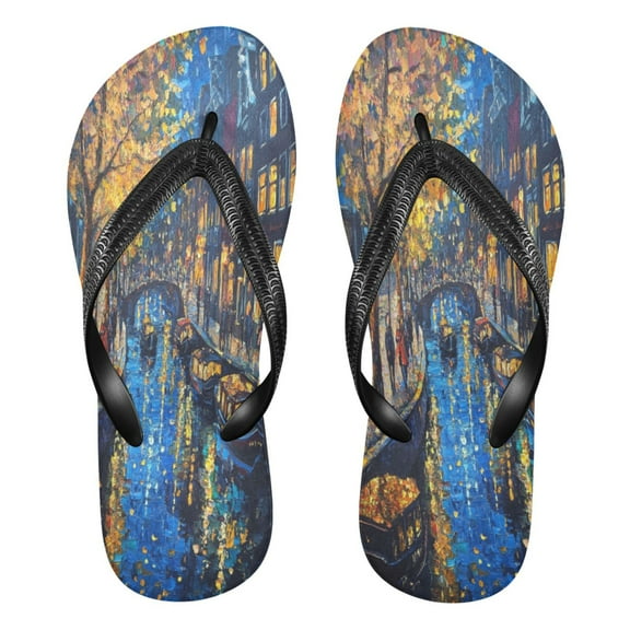 YAZAOOSummer Flip Flops Creatively Dreamy Bunny Clouds Simple Beach Sandals