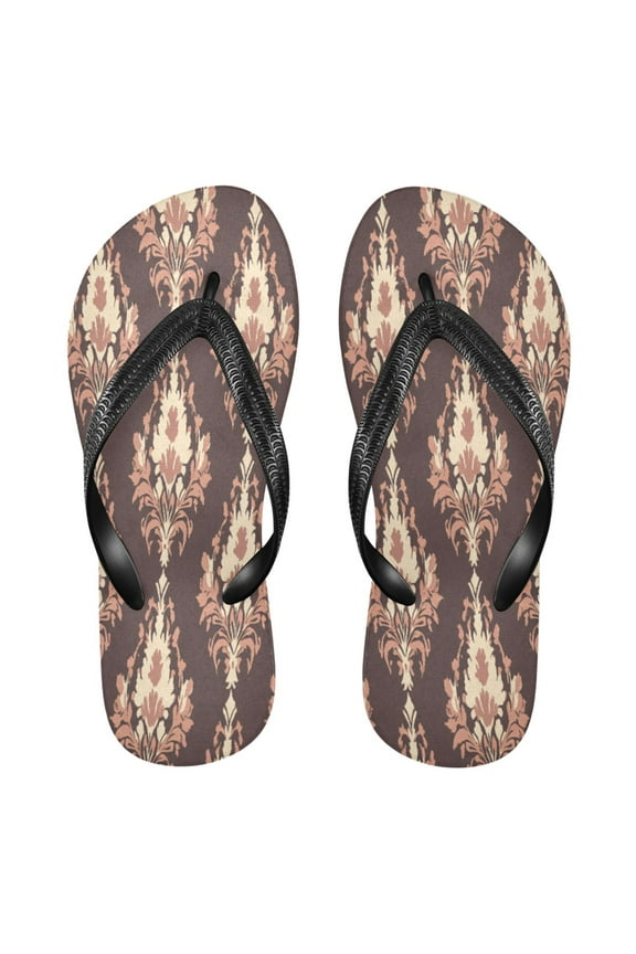 Summer Flip Flops Creatively Elegant Earthy Damask Simple Beach Sandals
