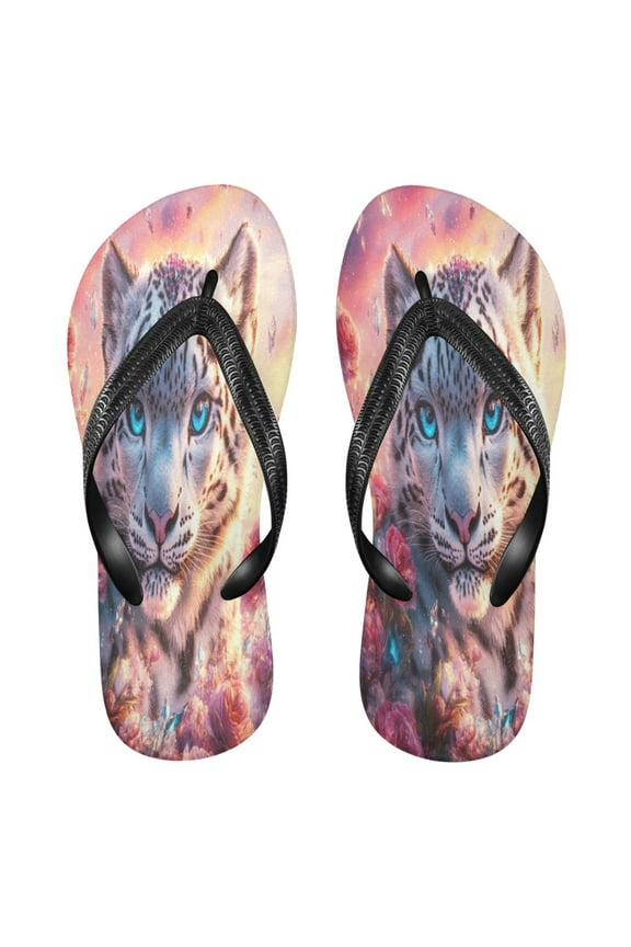 Summer Flip Flops Creatively Fantasy Leopard Sunset Simple Beach Sandals