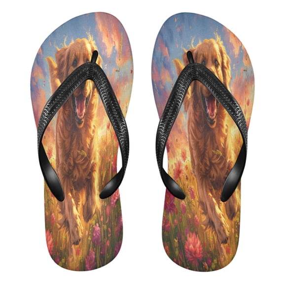 YAZAOOSummer Flip Flops Creatively Fields Of Happiness Simple Beach Sandals