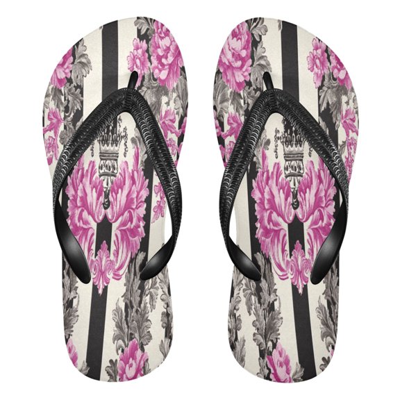 YAZAOOSummer Flip Flops Creatively Floral Crown Simple Beach Sandals