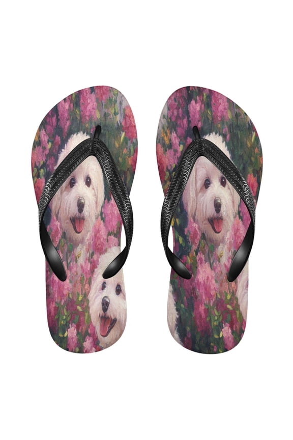 Summer Flip Flops Creatively Floral Furry Friends Simple Beach Sandals