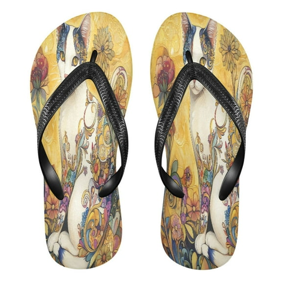 YAZAOOSummer Flip Flops Creatively Floral Harmony Simple Beach Sandals