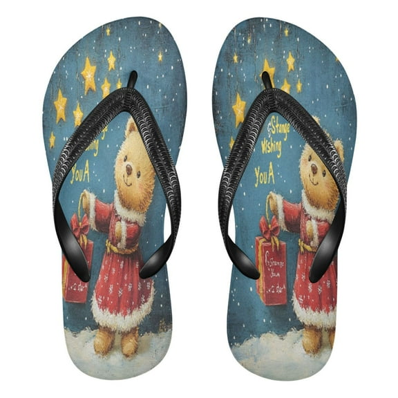 YAZAOOSummer Flip Flops Creatively Fluffy Duo in Bloom Simple Beach Sandals