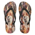 thumbnail image 1 of YAZAOOSummer Flip Flops Creatively Fox Plays in Flowers Simple Beach Sandals, 1 of 8