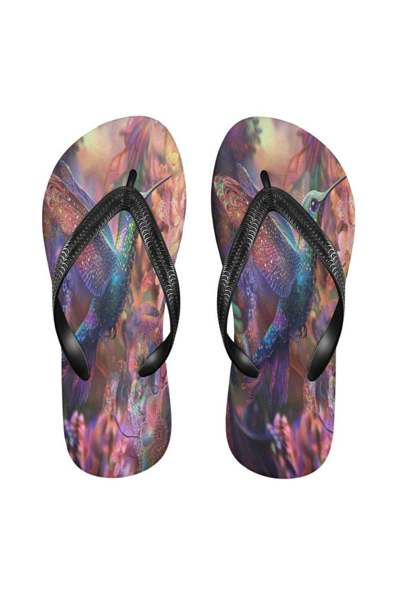 Summer Flip Flops Creatively Galactic Hummingbird Dance Simple Beach Sandals
