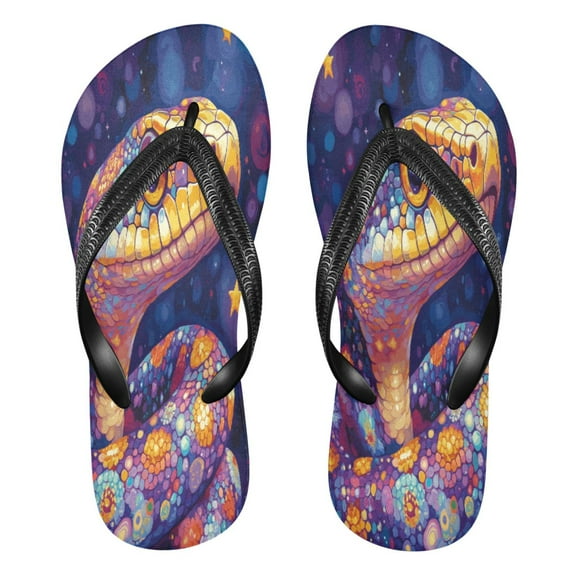YAZAOOSummer Flip Flops Creatively Galactic Serpent Simple Beach Sandals