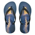 thumbnail image 1 of YAZAOOSummer Flip Flops Creatively Glowing Celestial over Ocean Simple Beach Sandals, 1 of 8