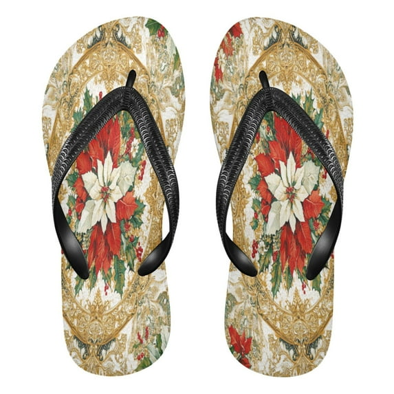 YAZAOOSummer Flip Flops Creatively Golden Holiday Elegance Simple Beach Sandals
