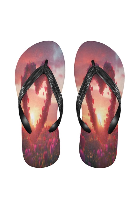 Summer Flip Flops Creatively Heart Shaped Rose Simple Beach Sandals