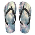 thumbnail image 1 of YAZAOOSummer Flip Flops Creatively Hummingbird Flowers Moon Water Simple Beach Sandals, 1 of 8