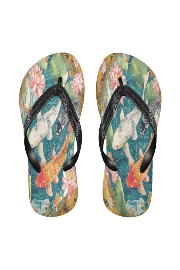 Summer Flip Flops Creatively Koi Harmony Simple Beach Sandals