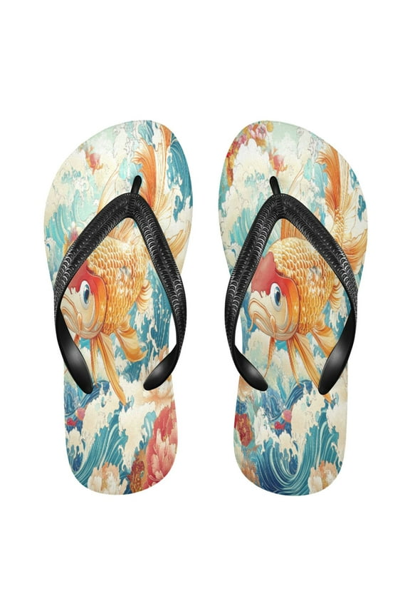 Summer Flip Flops Creatively Koi in Bloom Simple Beach Sandals