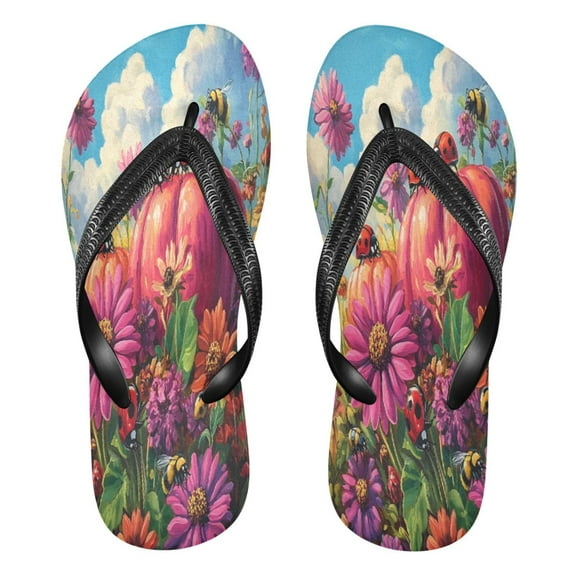 YAZAOOSummer Flip Flops Creatively Ladybugs Wonderland Simple Beach Sandals