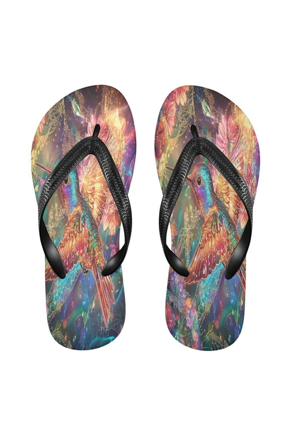 Summer Flip Flops Creatively Luminous Hummingbird Magic Simple Beach Sandals