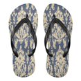 thumbnail image 1 of YAZAOOSummer Flip Flops Creatively Navy and Cream Damask Elegance Simple Beach Sandals, 1 of 8