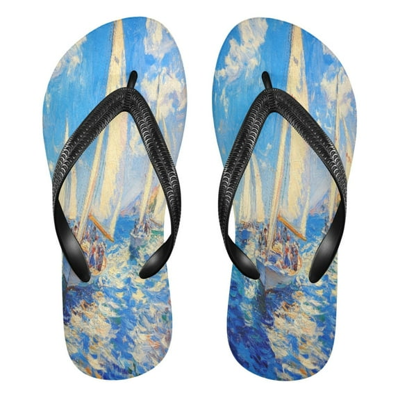 YAZAOOSummer Flip Flops Creatively Ocean Breeze Regatta Simple Beach Sandals
