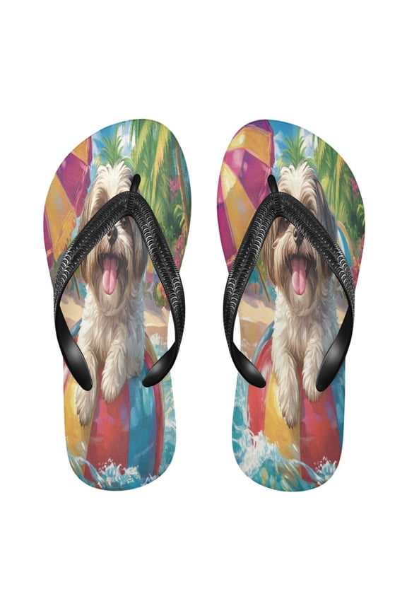 Summer Flip Flops Creatively Playful Poolside Pup Simple Beach Sandals