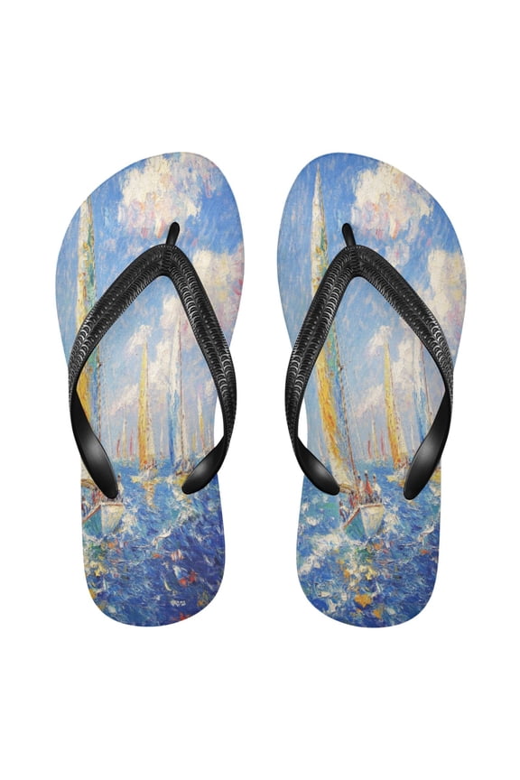 Summer Flip Flops Creatively Sailing Into The Horizon Simple Beach Sandals