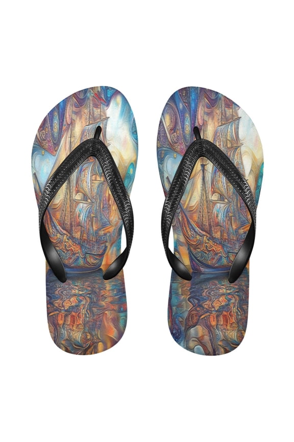 Summer Flip Flops Creatively Sailing Ship Simple Beach Sandals