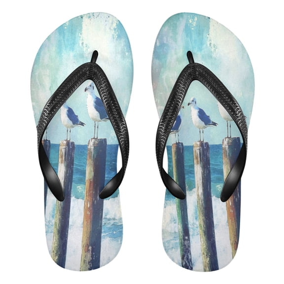 YAZAOOSummer Flip Flops Creatively Seaside Serenity Simple Beach Sandals