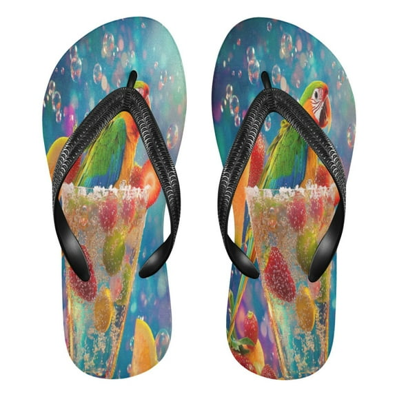 YAZAOOSummer Flip Flops Creatively Sparkling Summer Sips Simple Beach Sandals