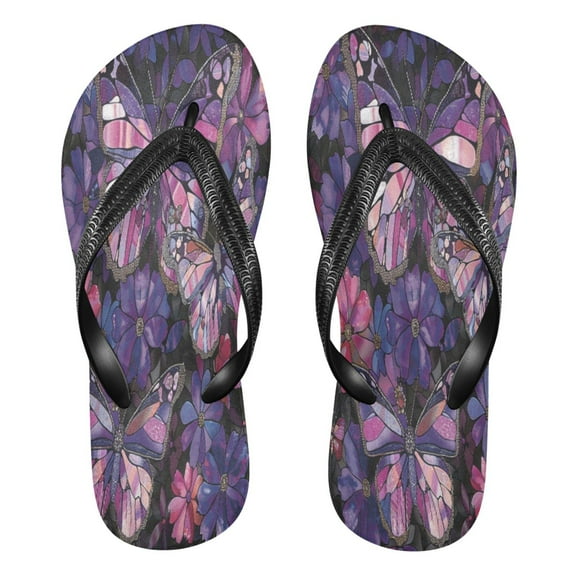 YAZAOOSummer Flip Flops Creatively Stained Glass Flutter Simple Beach Sandals