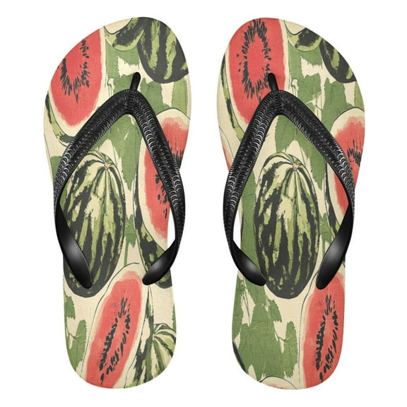 YAZAOOSummer Flip Flops Creatively Summer Delight: Watermelon Medley Simple Beach Sandals